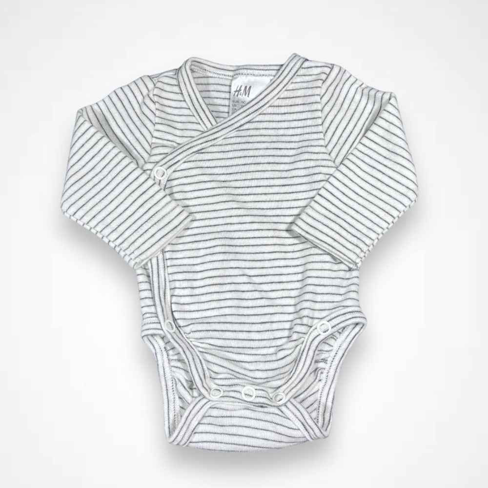 4/$20 H&M White Striped Cotton Onesie